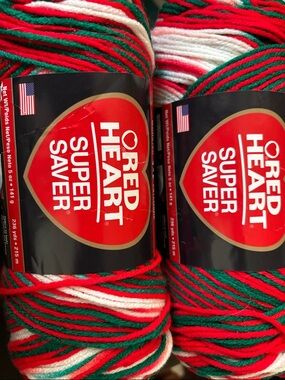 Holiday Stripe Throw Yarn - Red, Green, White
